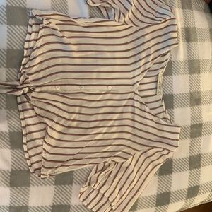 size small, purple, white, and blue stripped. Abercrombie and Fitch
